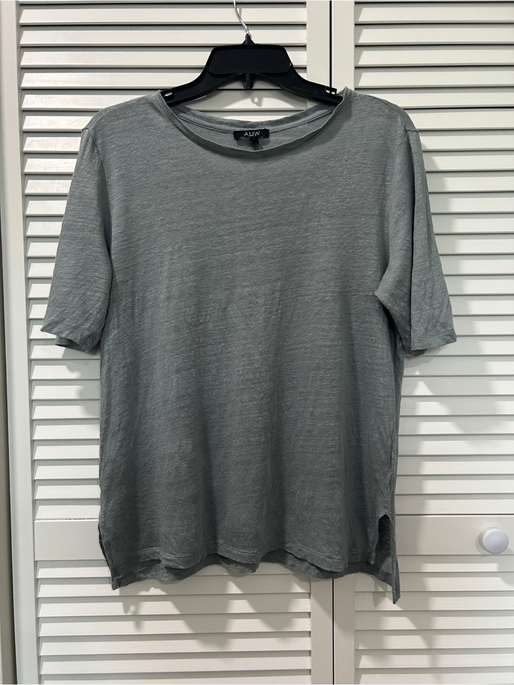 AUW Short Sleeve Crew Neck Tee in Gray